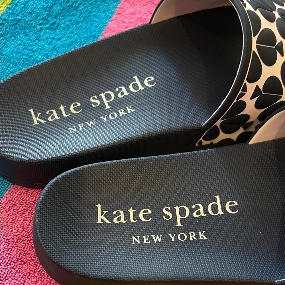 kate spade Navy and White Floral Slide Sandals - Picture 6 of 15